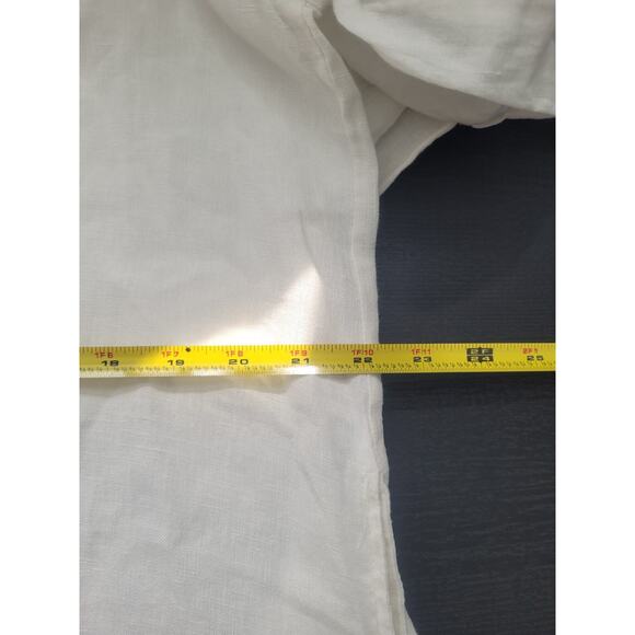 Antica Sartoria Beaded Embroidered Button Down Linen Tunic Size XL White Coastal - Picture 13 of 14